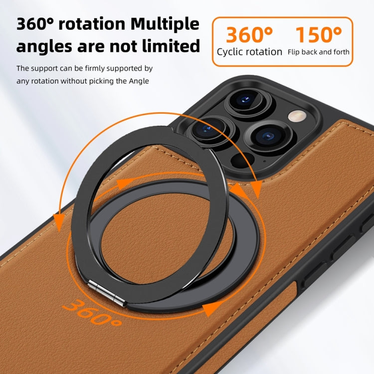 For iPhone 16 Yashi 360 Degree Rotating MagSafe Holder Phone Case(Brown) - iPhone 16 Cases by PMC Jewellery | Online Shopping South Africa | PMC Jewellery | Buy Now Pay Later Mobicred