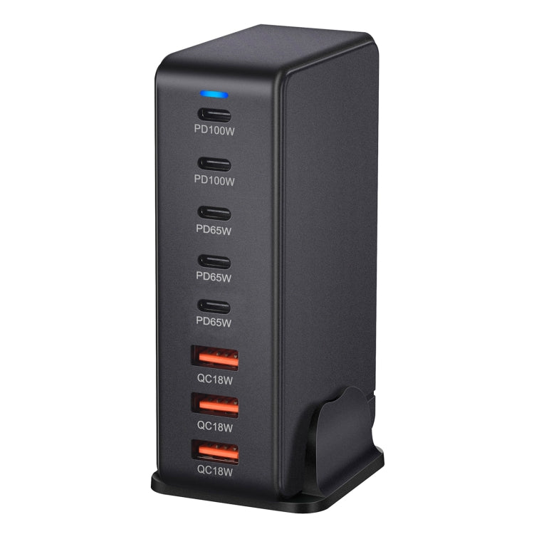 440W GaN USB Power Adapter Travel Charger with 3 x USB, 5 x PD Port, Plug:EU Plug(Black) - free shipping - PMC Jewellery - Order now!