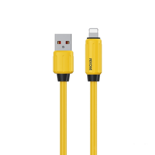 WK WDC-27i Elastic Genuine Silicone 1m 12W USB to 8 Pin Fast Charging Data Cable(Yellow) - Normal Style Cable by WK | Online Shopping South Africa | PMC Jewellery | Buy Now Pay Later Mobicred