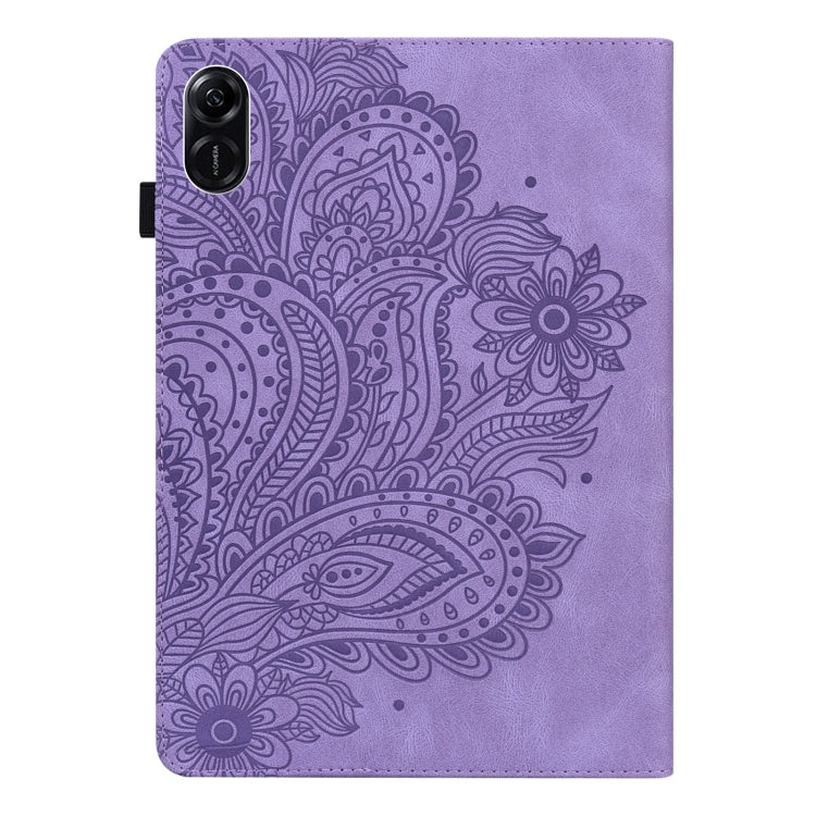 For Honor Pad X9 Peacock Embossed Pattern Leather Tablet Case(Purple) - Honor by PMC TechLife | Online Shopping South Africa | PMC TechLife | Buy Now Pay Later Mobicred