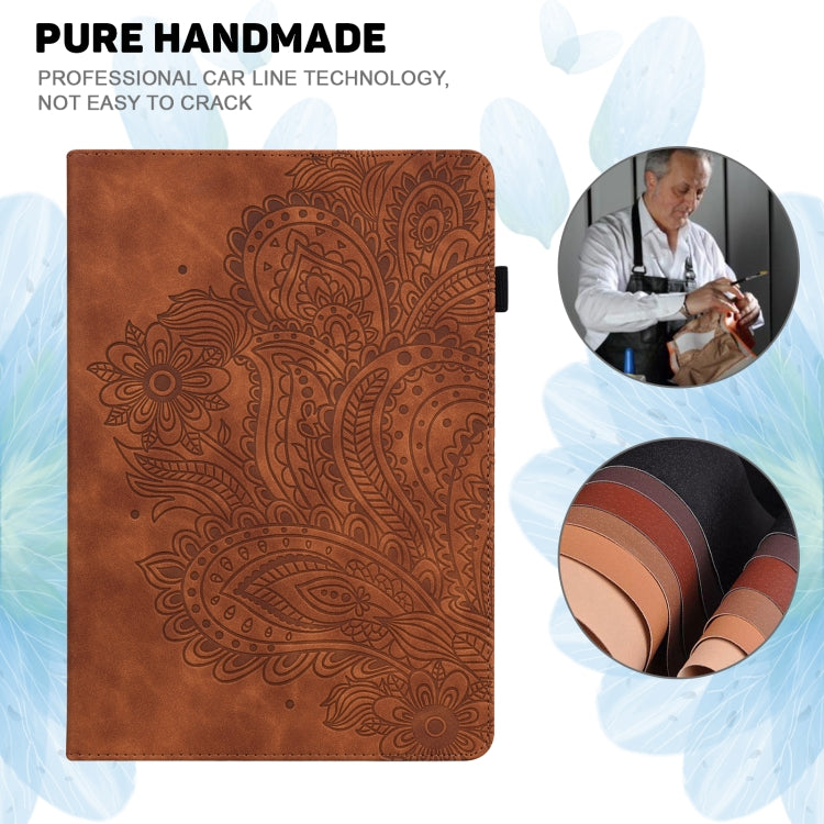 For Honor Pad X9 Peacock Embossed Pattern Leather Tablet Case(Brown) - Honor by PMC TechLife | Online Shopping South Africa | PMC TechLife | Buy Now Pay Later Mobicred