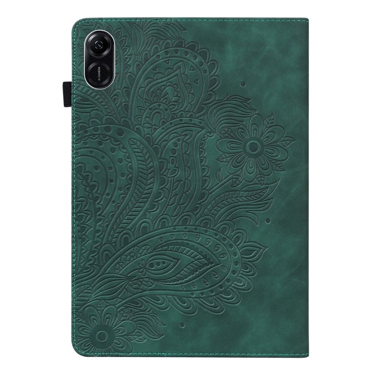 For Honor Pad X9 Peacock Embossed Pattern Leather Tablet Case(Green) - Honor by PMC TechLife | Online Shopping South Africa | PMC TechLife | Buy Now Pay Later Mobicred