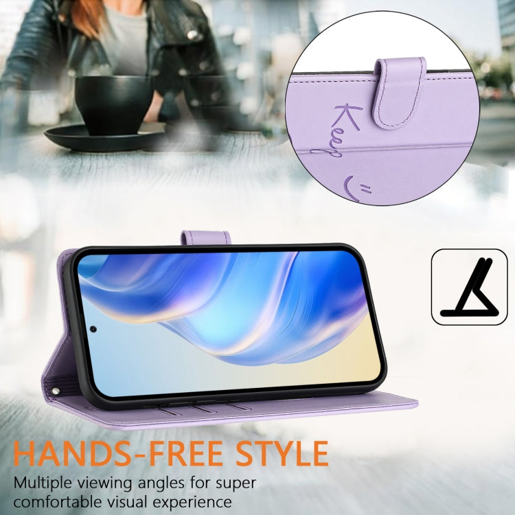 For Redmi K70 Ultra 5G Global Smile Embossing RFID Leather Phone Case(Light Purple) - Xiaomi Cases by PMC Jewellery | Online Shopping South Africa | PMC Jewellery | Buy Now Pay Later Mobicred