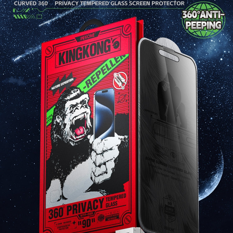 For iPhone 16 Pro WK WTP-089 Space King Kong 9D Curved 360 Degree Privacy Tempered Glass Film - iPhone 16 Pro Tempered Glass by WK | Online Shopping South Africa | PMC Jewellery | Buy Now Pay Later Mobicred