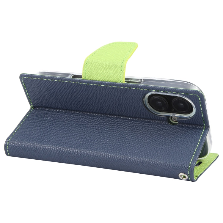 For iPhone 16 Plus GOOSPERY FANCY DIARY Cross Texture Leather Phone Case(Navy Blue) - iPhone 16 Plus Cases by GOOSPERY | Online Shopping South Africa | PMC Jewellery | Buy Now Pay Later Mobicred