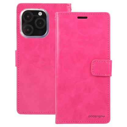 For iPhone 16 Pro Max GOOSPERY BLUE MOON Crazy Horse Texture Leather Phone Case(Rose Red) - iPhone 16 Pro Max Cases by GOOSPERY | Online Shopping South Africa | PMC Jewellery | Buy Now Pay Later Mobicred