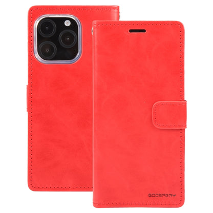 For iPhone 16 Pro GOOSPERY BLUE MOON Crazy Horse Texture Leather Phone Case(Red) - iPhone 16 Pro Cases by GOOSPERY | Online Shopping South Africa | PMC Jewellery | Buy Now Pay Later Mobicred