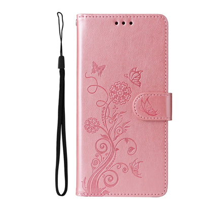 For Redmi K70 / K70 Pro Embossed Butterfly Flowers Leather Phone Case(Rose Gold) - K70 Cases by PMC Jewellery | Online Shopping South Africa | PMC Jewellery | Buy Now Pay Later Mobicred