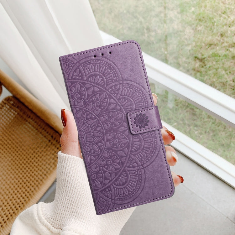 For Motorola Edge 2024 Flower Embossed Leather Phone Case(Purple) - Motorola Cases by PMC Jewellery | Online Shopping South Africa | PMC Jewellery | Buy Now Pay Later Mobicred