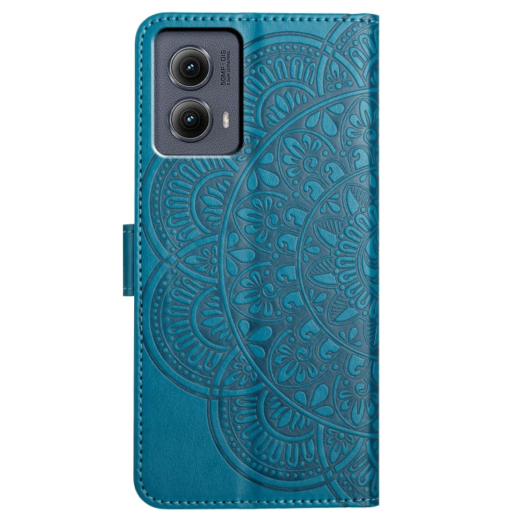 For Motorola Edge 2024 Flower Embossed Leather Phone Case(Blue) - Motorola Cases by PMC Jewellery | Online Shopping South Africa | PMC Jewellery | Buy Now Pay Later Mobicred