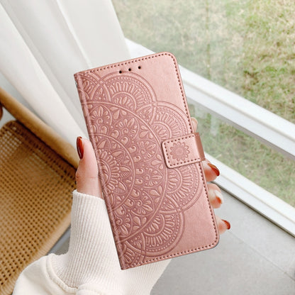 For Motorola Edge 2024 Flower Embossed Leather Phone Case(Rose Gold) - Motorola Cases by PMC Jewellery | Online Shopping South Africa | PMC Jewellery | Buy Now Pay Later Mobicred