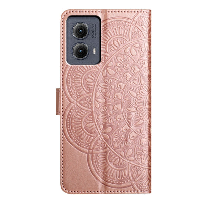 For Motorola Edge 2024 Flower Embossed Leather Phone Case(Rose Gold) - Motorola Cases by PMC Jewellery | Online Shopping South Africa | PMC Jewellery | Buy Now Pay Later Mobicred