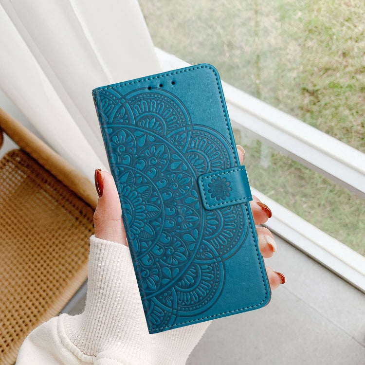 For Motorola Moto G Stylus 5G 2024 Flower Embossed Leather Phone Case(Blue) - Motorola Cases by PMC Jewellery | Online Shopping South Africa | PMC Jewellery | Buy Now Pay Later Mobicred