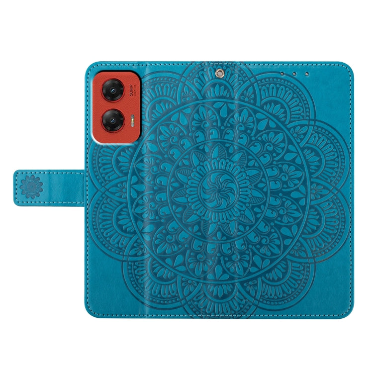 For Motorola Moto G Stylus 5G 2024 Flower Embossed Leather Phone Case(Blue) - Motorola Cases by PMC Jewellery | Online Shopping South Africa | PMC Jewellery | Buy Now Pay Later Mobicred