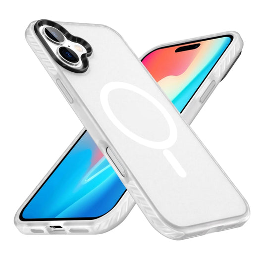 For iPhone 16 Plus Frosted Skin Feel MagSafe Transparent Phone Case(White) - iPhone 16 Plus Cases by PMC Jewellery | Online Shopping South Africa | PMC Jewellery | Buy Now Pay Later Mobicred