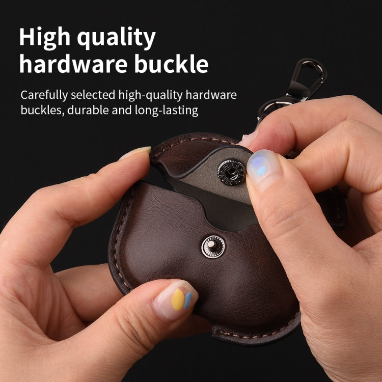 For AirPods 4 Business Leather Earphone Protective Case with Hook(Red) - free shipping - PMC Jewellery - Order now!