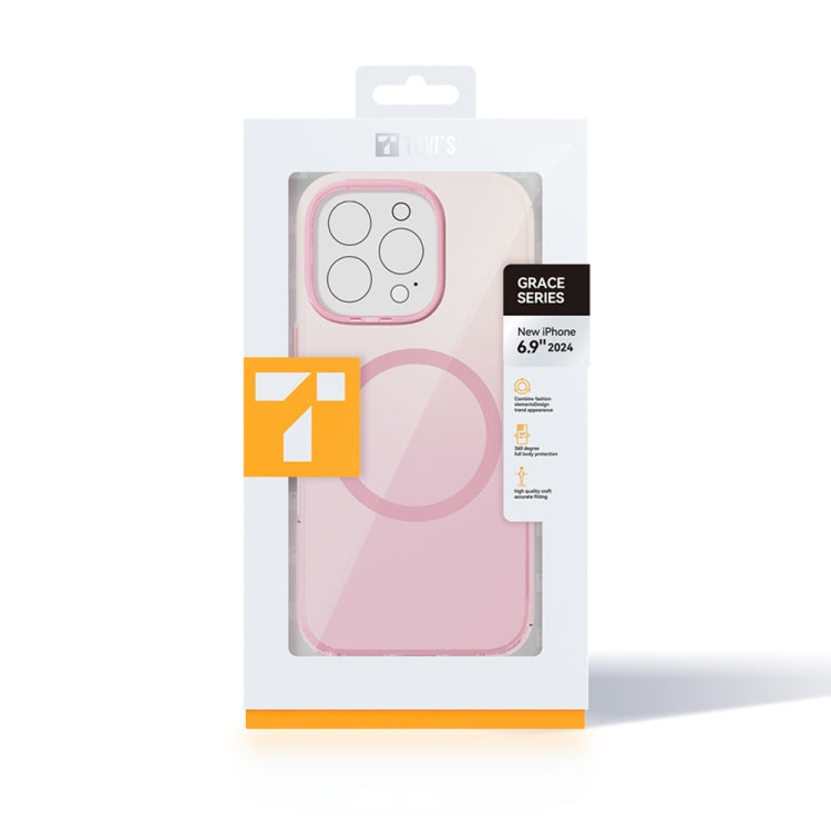 For iPhone 16 Pro TGVIS Grace Series MagSafe Magnetic Phone Case(Pink) - iPhone 16 Pro Cases by TGVIS | Online Shopping South Africa | PMC Jewellery | Buy Now Pay Later Mobicred