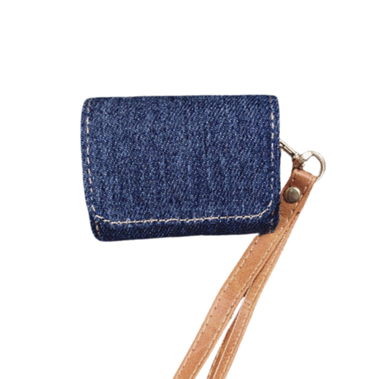 For AirPods Pro 2 Cowboy Fabric Texture PU Headset Protective Bag(Dark Blue) - For AirPods Pro 2 by PMC Jewellery | Online Shopping South Africa | PMC Jewellery | Buy Now Pay Later Mobicred