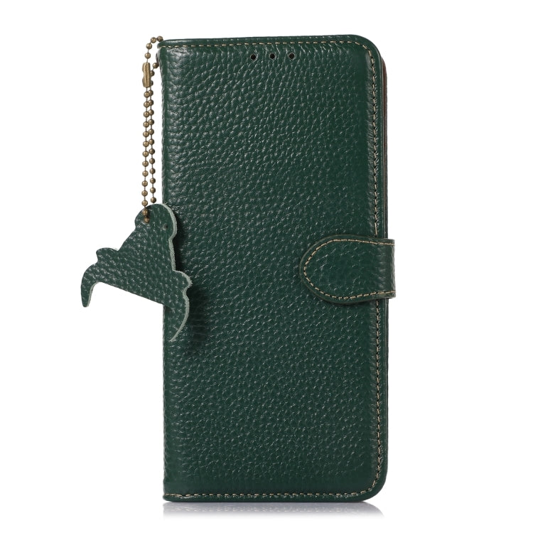 For Motorola Edge 50 Neo Genuine Leather Litchi Texture RFID Leather Phone Case(Green) - Motorola Cases by PMC TechLife | Online Shopping South Africa | PMC TechLife | Buy Now Pay Later Mobicred