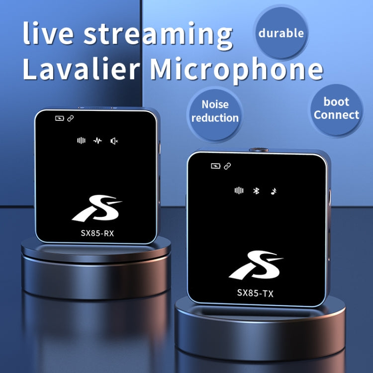 SX85 1 TX + 2 RX Square Smart Noise Reduction Lavalier Wireless Microphone(8 Pin) - Microphone by PMC Jewellery | Online Shopping South Africa | PMC Jewellery | Buy Now Pay Later Mobicred