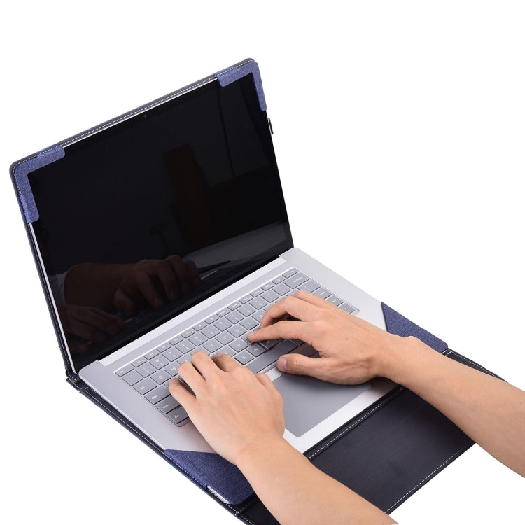 For MicroSoft Surface Laptop 7 13.8 inch Cloth Texture Laptop Leather Protective Case(Deep Blue) - Screen & Keyboard Cover by PMC Jewellery | Online Shopping South Africa | PMC Jewellery | Buy Now Pay Later Mobicred