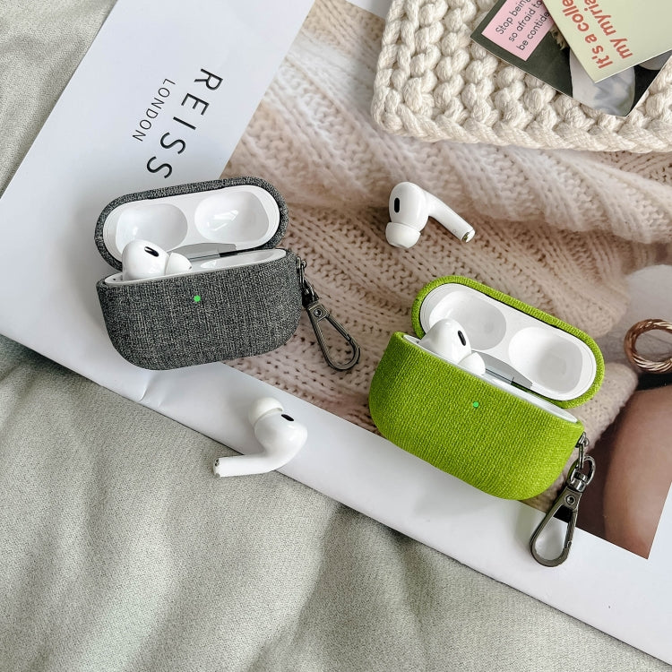 For AirPods 4 Fine Cloth Texture Earbuds Box PC Case with Hook(Black) - free shipping - PMC Jewellery - Order now!