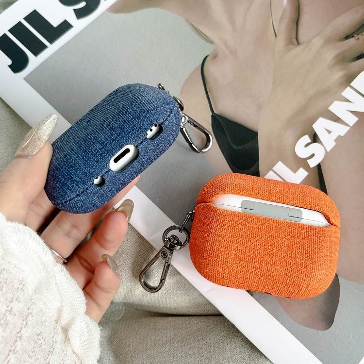 For AirPods 4 Fine Cloth Texture Earbuds Box PC Case with Hook(Black) - free shipping - PMC Jewellery - Order now!