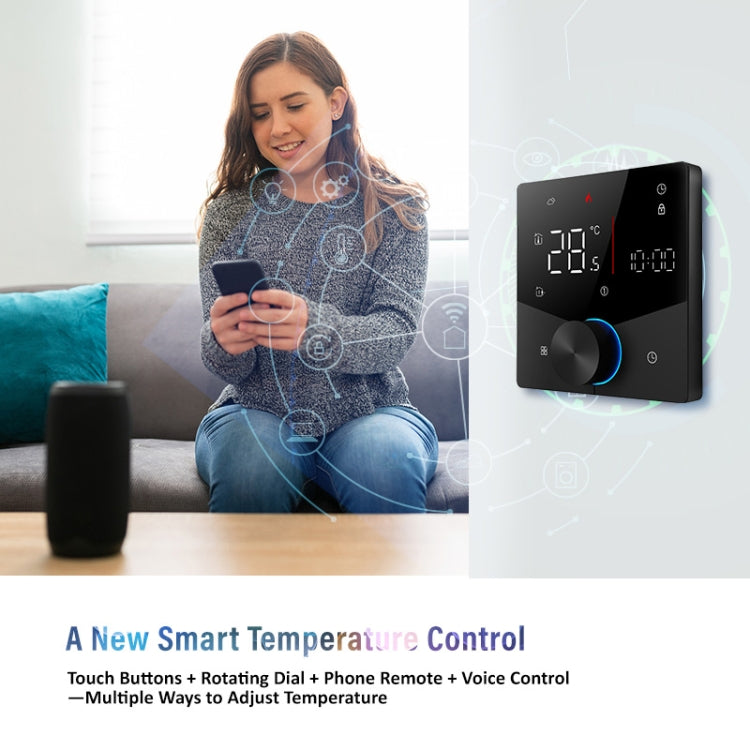 BHT-009GBLW-MT Electric Heating WiFi Smart Home LED Thermostat with Matter(Black) - Thermostat & Thermometer by PMC Jewellery | Online Shopping South Africa | PMC Jewellery | Buy Now Pay Later Mobicred