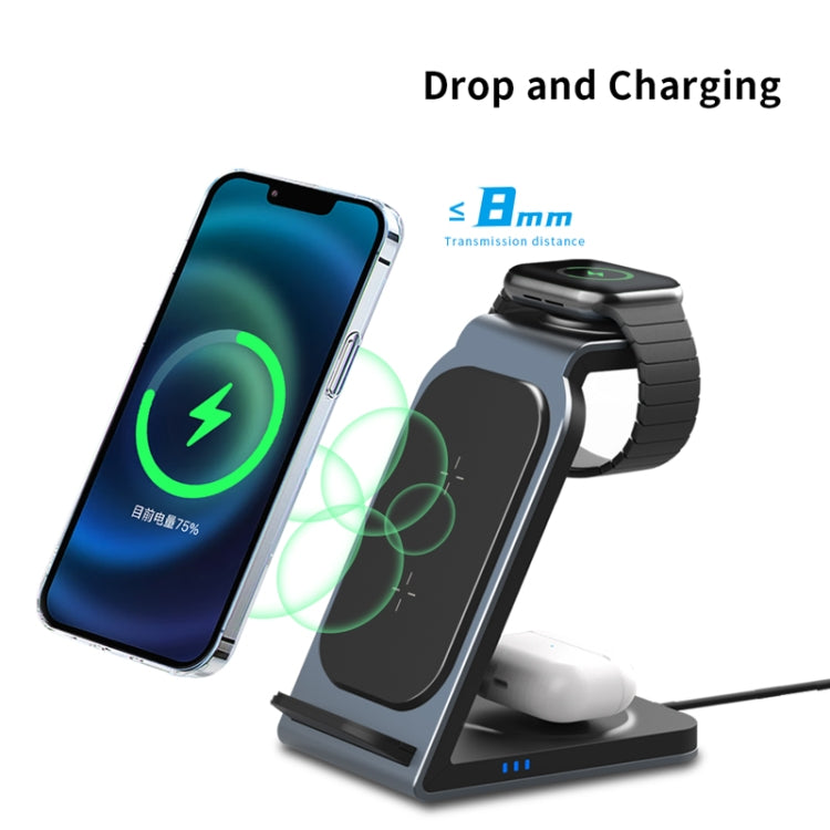 SW17 3 in 1 Metal Vertical Wireless Charger(Tarnish) - Wireless Charger by PMC Jewellery | Online Shopping South Africa | PMC Jewellery | Buy Now Pay Later Mobicred