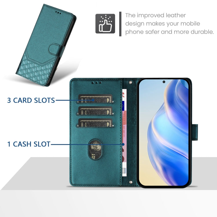 For Ulefone Note 18 Ultra Honeycomb Embossing RFID Leather Phone Case(Peacock Green) - Ulefone Cases by PMC Jewellery | Online Shopping South Africa | PMC Jewellery | Buy Now Pay Later Mobicred