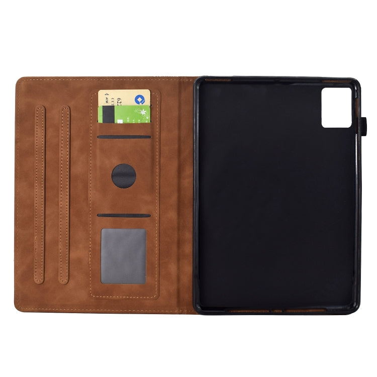 For Lenovo Tab M11 / Xiaoxin Pad 2024 Cats Embossed Leather Smart Tablet Case(Brown) - Lenovo by PMC Jewellery | Online Shopping South Africa | PMC Jewellery | Buy Now Pay Later Mobicred