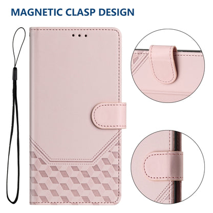 For Sony Xperia 5 VI 2024 Honeycomb Embossing RFID Leather Phone Case(Pink) - Sony Cases by PMC Jewellery | Online Shopping South Africa | PMC Jewellery | Buy Now Pay Later Mobicred