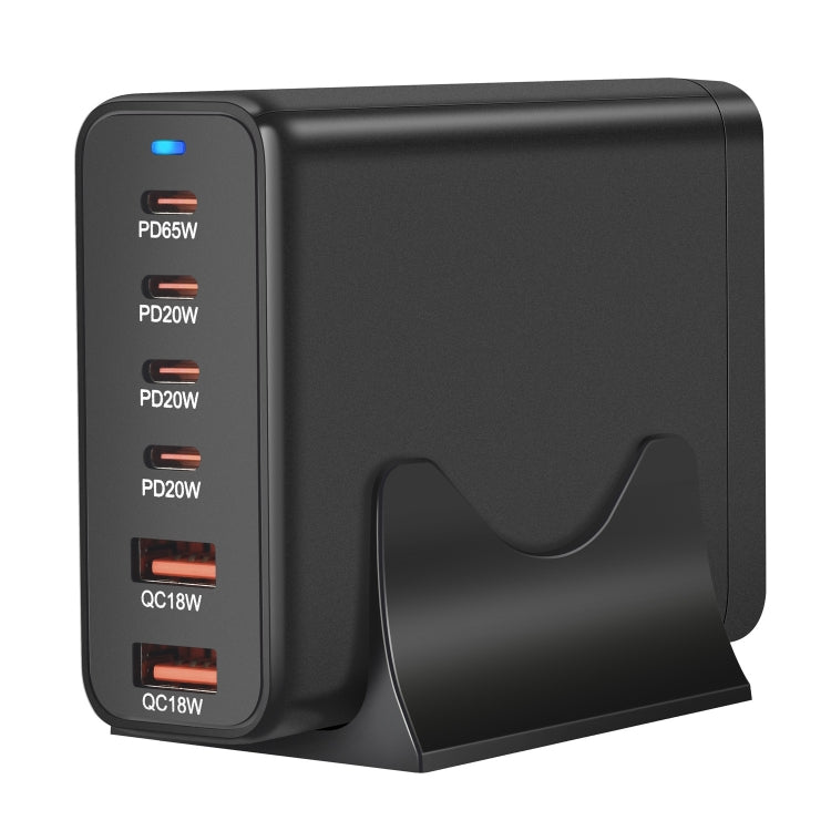 155W 4Type-C, 2USB 6-Ports Desktop Fast Charger, Plug Type:US Plug(Black) - Multifunction Charger by PMC Jewellery | Online Shopping South Africa | PMC Jewellery | Buy Now Pay Later Mobicred