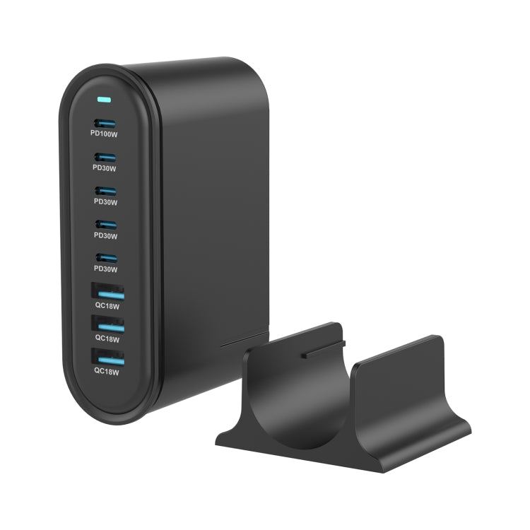 YMX-968 268W 5Type-C, 3USB 8-Ports Desktop Fast Charger, Plug Type:EU Plug(Black) - Multifunction Charger by PMC Jewellery | Online Shopping South Africa | PMC Jewellery | Buy Now Pay Later Mobicred