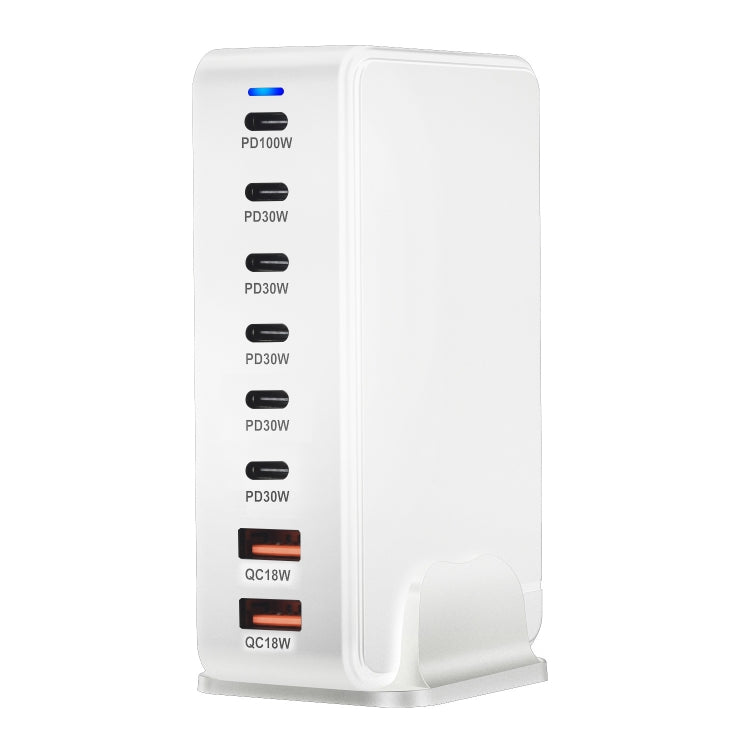 YMX-986 286W 6 Type-C, 2 USB 8-Ports Desktop Fast Charger, Plug Type:EU Plug(White) - Multifunction Charger by PMC Jewellery | Online Shopping South Africa | PMC Jewellery | Buy Now Pay Later Mobicred