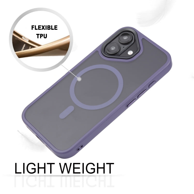 For iPhone 16 GEBEI Skin Feel MagSafe Magnetic Phone Case(Purple) - iPhone 16 Cases by GEBEI | Online Shopping South Africa | PMC Jewellery | Buy Now Pay Later Mobicred