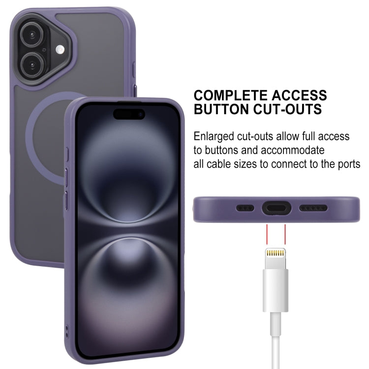 For iPhone 16 GEBEI Skin Feel MagSafe Magnetic Phone Case(Purple) - iPhone 16 Cases by GEBEI | Online Shopping South Africa | PMC Jewellery | Buy Now Pay Later Mobicred