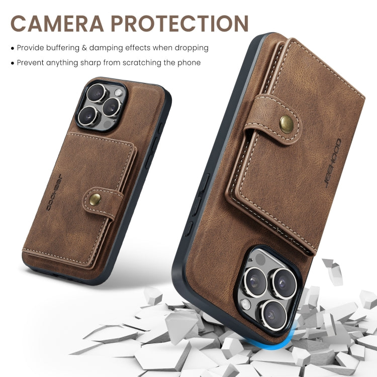 For iPhone 16 Pro Max JEEHOOD J01 Retro Magnetic Detachable Wallet Phone Case(Brown) - iPhone 16 Pro Max Cases by JEEHOOD | Online Shopping South Africa | PMC Jewellery | Buy Now Pay Later Mobicred