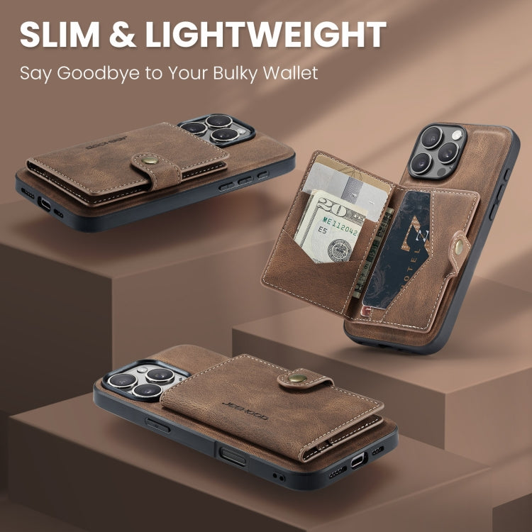 For iPhone 16 Pro JEEHOOD J01 Retro Magnetic Detachable Wallet Phone Case(Brown) - iPhone 16 Pro Cases by JEEHOOD | Online Shopping South Africa | PMC Jewellery | Buy Now Pay Later Mobicred