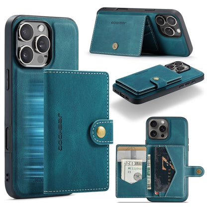 For iPhone 16 Pro JEEHOOD J01 Retro Magnetic Detachable Wallet Phone Case(Blue) - iPhone 16 Pro Cases by JEEHOOD | Online Shopping South Africa | PMC Jewellery | Buy Now Pay Later Mobicred