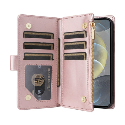 For Samsung Galaxy S24+ 5G Crossbody Zipper Wallet Rhombus Leather Phone Case(Rose Gold) - Galaxy S24+ 5G Cases by PMC Jewellery | Online Shopping South Africa | PMC Jewellery | Buy Now Pay Later Mobicred