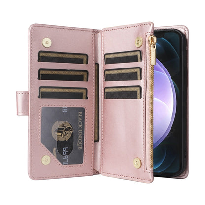 For Samsung Galaxy S24 FE 5G Crossbody Zipper Wallet Rhombus Leather Phone Case(Rose Gold) - Galaxy S24 FE 5G Cases by PMC Jewellery | Online Shopping South Africa | PMC Jewellery | Buy Now Pay Later Mobicred