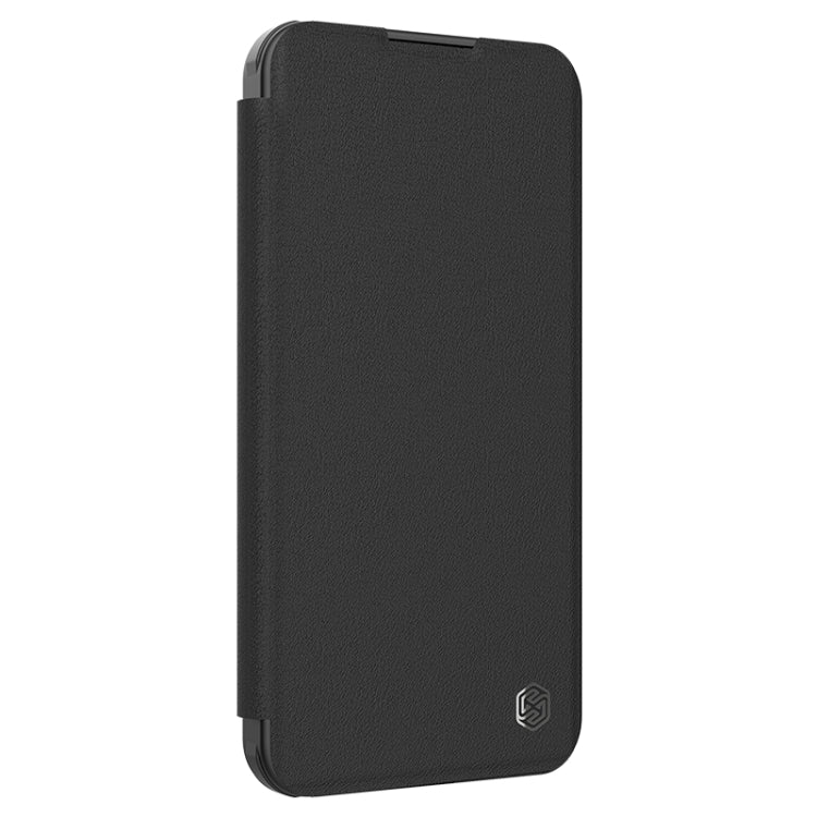 For iPhone 16 Pro Max NILLKIN Qin Prop Series Flip Camera Cover Design Leather Phone Case(Plain Leather Black) - iPhone 16 Pro Max Cases by NILLKIN | Online Shopping South Africa | PMC Jewellery | Buy Now Pay Later Mobicred