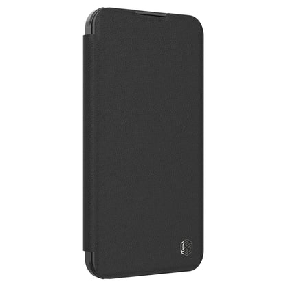 For iPhone 16 Pro Max NILLKIN Qin Prop Series Flip Camera Cover Design Leather Phone Case(Plain Leather Black) - iPhone 16 Pro Max Cases by NILLKIN | Online Shopping South Africa | PMC Jewellery | Buy Now Pay Later Mobicred