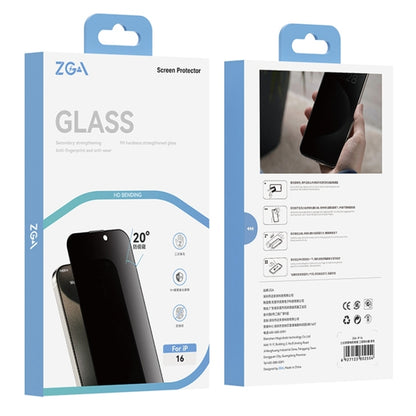 For iPhone 16 Pro Max ZGA 0.33mm 2.5D Anti-static Privacy Tempered Glass Film - iPhone 16 Pro Max Tempered Glass by ZGA | Online Shopping South Africa | PMC Jewellery | Buy Now Pay Later Mobicred