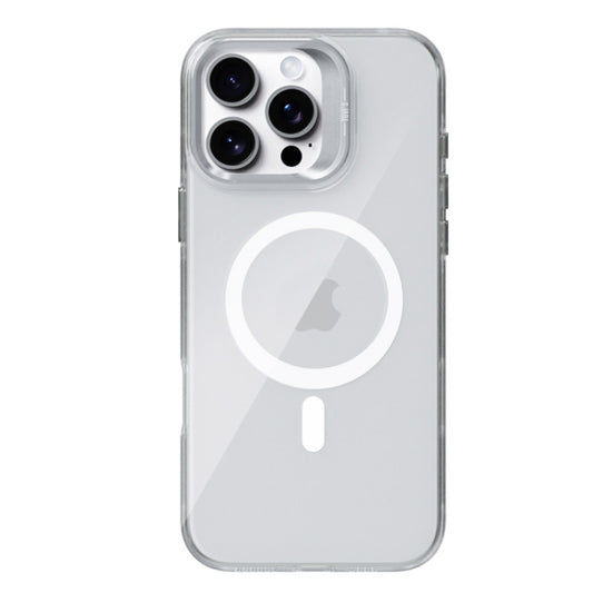 For iPhone 16 Pro TGVIS Stand Series MagSafe Phone Case with Lens Frame Holder(Transparent) - iPhone 16 Pro Cases by TGVIS | Online Shopping South Africa | PMC Jewellery | Buy Now Pay Later Mobicred