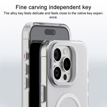 For iPhone 16 Pro TGVIS Stand Series MagSafe Phone Case with Lens Frame Holder(Transparent) - iPhone 16 Pro Cases by TGVIS | Online Shopping South Africa | PMC Jewellery | Buy Now Pay Later Mobicred