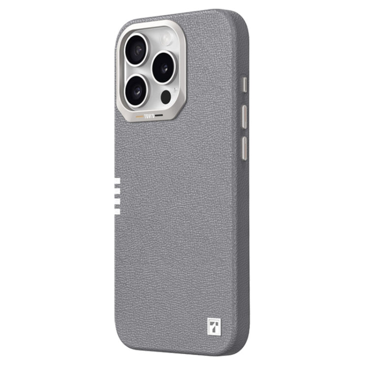 For iPhone 16 Pro Max TGVIS VIDA Series MagSafe Magnetic PU Leather Phone Case(Grey) - iPhone 16 Pro Max Cases by TGVIS | Online Shopping South Africa | PMC Jewellery | Buy Now Pay Later Mobicred