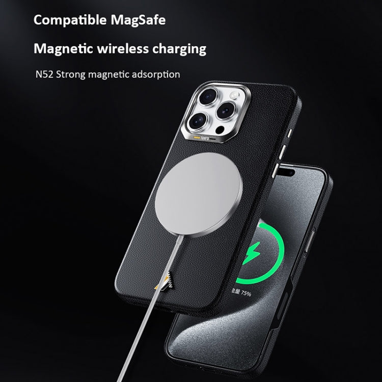 For iPhone 16 Pro TGVIS VIDA Series MagSafe Magnetic PU Leather Phone Case(Black) - iPhone 16 Pro Cases by TGVIS | Online Shopping South Africa | PMC Jewellery | Buy Now Pay Later Mobicred