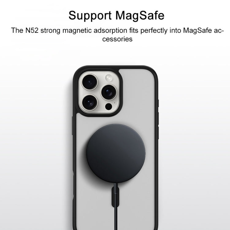 For iPhone 16 Pro TGVIS GRACE Series MagSafe Frosted Translucent Phone Case(Black) - iPhone 16 Pro Cases by TGVIS | Online Shopping South Africa | PMC Jewellery | Buy Now Pay Later Mobicred